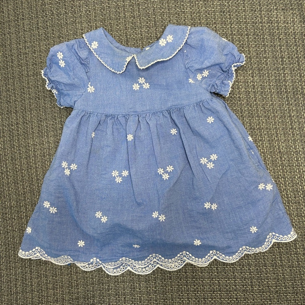 Cat & Jack Blue Dress with White Floral Details